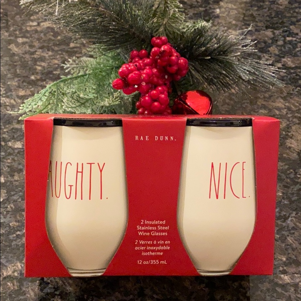 🎄Rae Dunn Stainless Steel Wine Glasses🎄